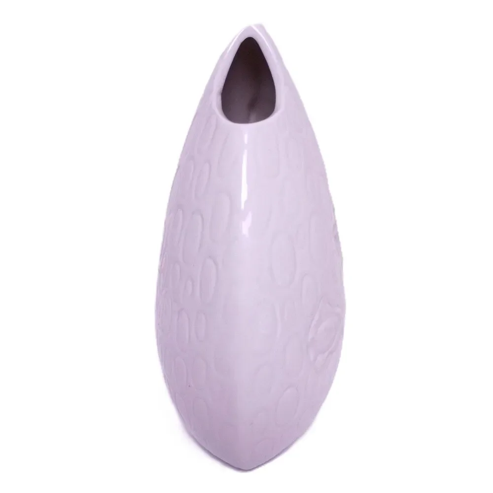Swedish Modern White Ceramic Strawberry and Flowers Motif Vase - Picture 2 of 6